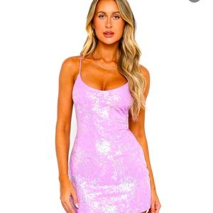 White Fox Boutique Lilac Need A Reason Sequin Mini Dress